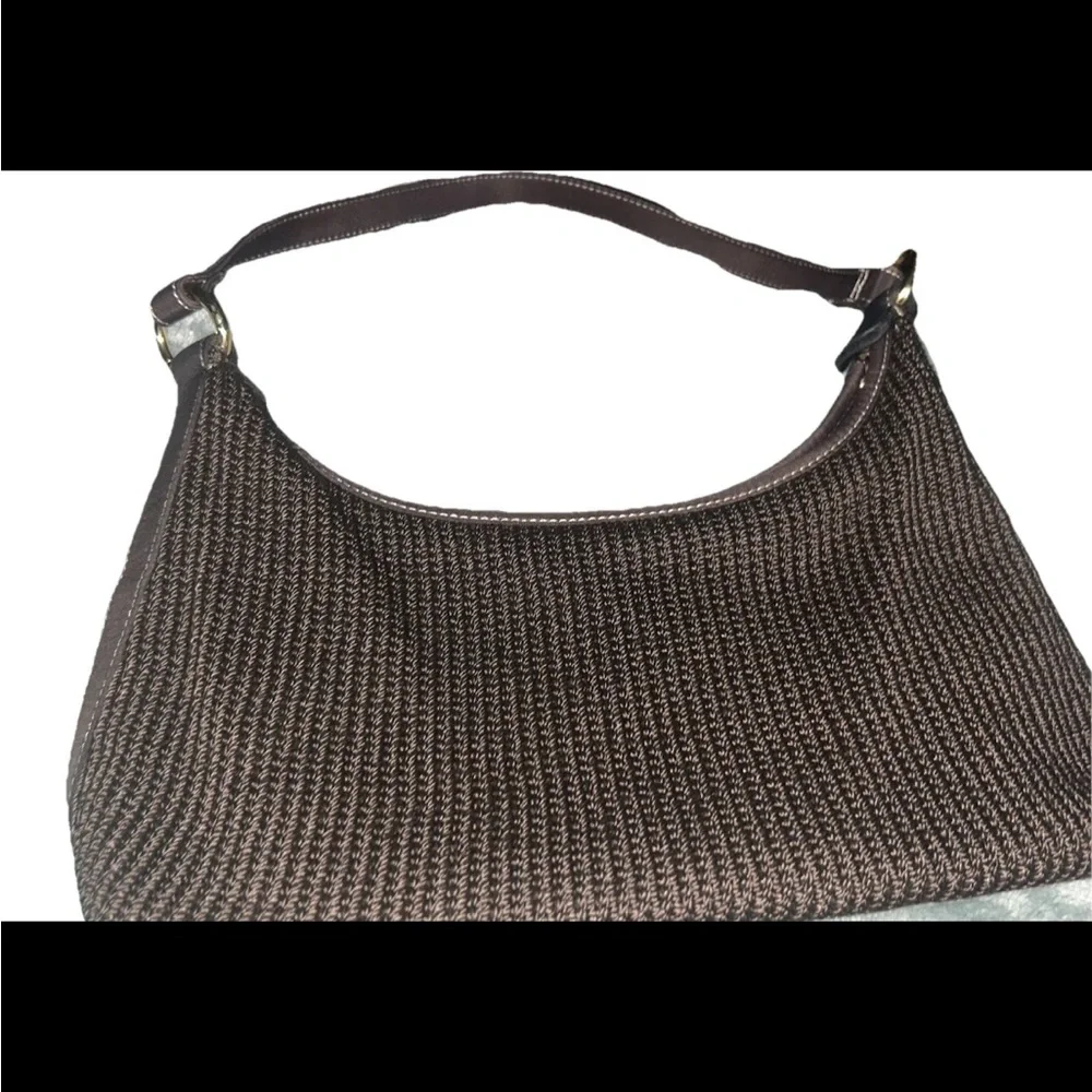 Brown Woven Fabric Shoulder Bag Purse Y2K Fashion‎ Handbag Stylish